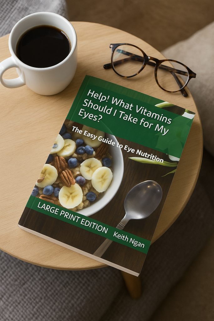 Help! What Vitamins Should I Take for My Eyes book on coffee table