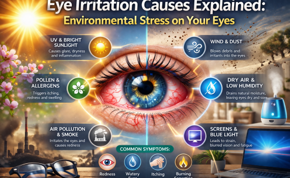 blog title image: eye irritation causes Explained: Environmental Stress on Your Eyes